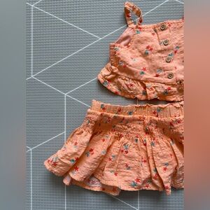 Cat & Jack|Baby girl/toddler summer matching set in coral stars,tank & skirt•••